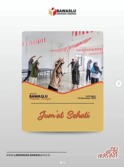 Budaya Kerja Sehat dan Berintegritas, Bawaslu Lamongan Terapkan Jumat Sehati dan Jumpa Berlian 